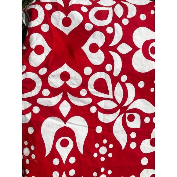 Vintage Ikea ' Anna Svanfeldt 2006 ' Red & White Cotton Canvas Fabric Scandi Tex - Picture 3 of 3